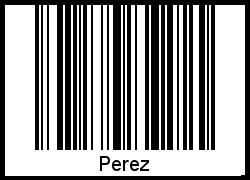 Der Voname Perez als Barcode und QR-Code
