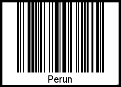 Perun als Barcode und QR-Code