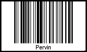 Der Voname Pervin als Barcode und QR-Code