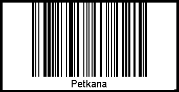 Petkana als Barcode und QR-Code