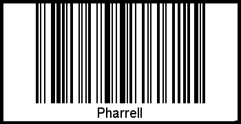 Der Voname Pharrell als Barcode und QR-Code