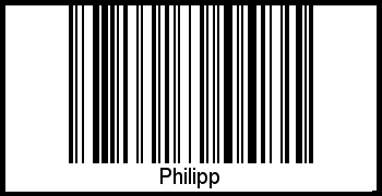 Der Voname Philipp als Barcode und QR-Code