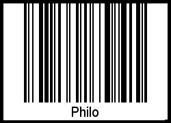 Der Voname Philo als Barcode und QR-Code