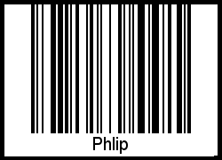 Barcode des Vornamen Phlip