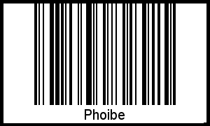 Der Voname Phoibe als Barcode und QR-Code