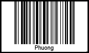 Der Voname Phuong als Barcode und QR-Code