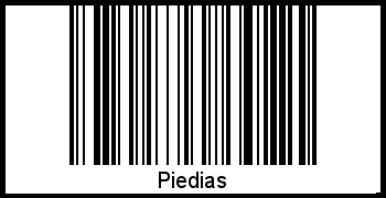 Der Voname Piedias als Barcode und QR-Code