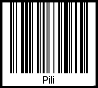 Barcode des Vornamen Pili