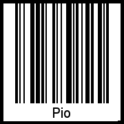 Der Voname Pio als Barcode und QR-Code
