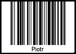 Interpretation von Piotr als Barcode