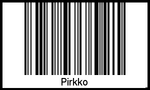 Der Voname Pirkko als Barcode und QR-Code