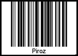 Der Voname Piroz als Barcode und QR-Code