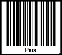 Der Voname Pius als Barcode und QR-Code