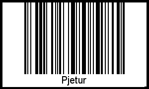 Pjetur als Barcode und QR-Code
