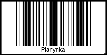 Barcode des Vornamen Planynka