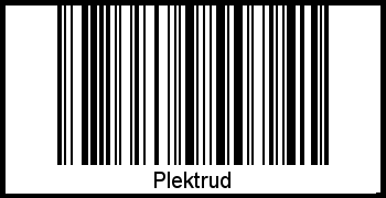 Der Voname Plektrud als Barcode und QR-Code