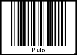 Der Voname Pluto als Barcode und QR-Code
