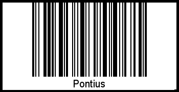 Der Voname Pontius als Barcode und QR-Code
