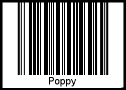 Der Voname Poppy als Barcode und QR-Code