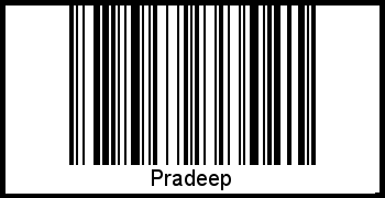 Barcode des Vornamen Pradeep