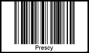 Der Voname Prescy als Barcode und QR-Code
