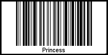Barcode des Vornamen Princess