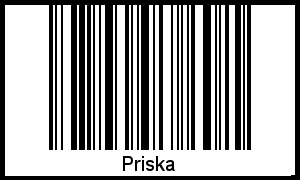Der Voname Priska als Barcode und QR-Code