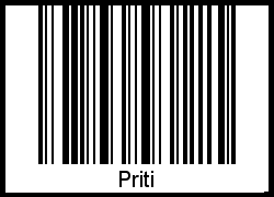 Interpretation von Priti als Barcode