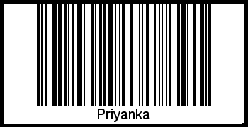 Priyanka als Barcode und QR-Code