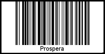 Der Voname Prospera als Barcode und QR-Code