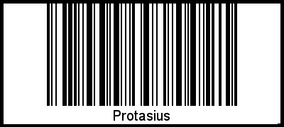 Der Voname Protasius als Barcode und QR-Code