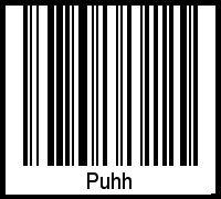 Barcode des Vornamen Puhh