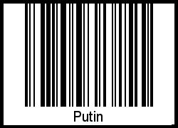 Interpretation von Putin als Barcode