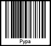Barcode des Vornamen Pypa