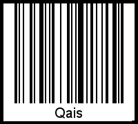Der Voname Qais als Barcode und QR-Code