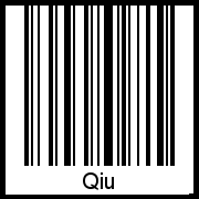 Barcode des Vornamen Qiu