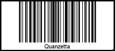 Der Voname Quanzetta als Barcode und QR-Code