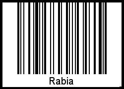 Der Voname Rabia als Barcode und QR-Code