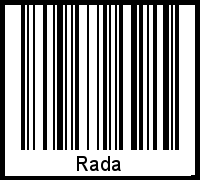 Der Voname Rada als Barcode und QR-Code