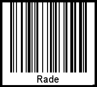 Barcode des Vornamen Rade