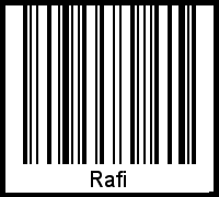 Der Voname Rafi als Barcode und QR-Code