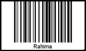 Barcode des Vornamen Rahima