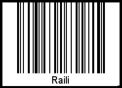 Der Voname Raili als Barcode und QR-Code