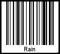 Der Voname Rain als Barcode und QR-Code