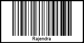 Der Voname Rajendra als Barcode und QR-Code