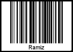 Der Voname Ramiz als Barcode und QR-Code