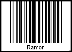 Der Voname Ramon als Barcode und QR-Code