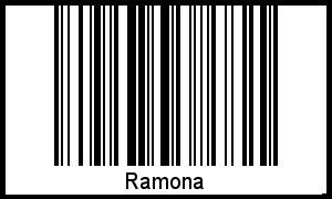 Der Voname Ramona als Barcode und QR-Code