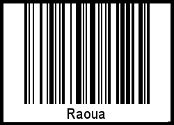 Barcode des Vornamen Raoua