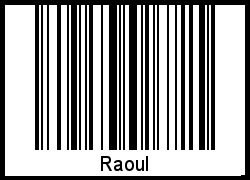 Der Voname Raoul als Barcode und QR-Code